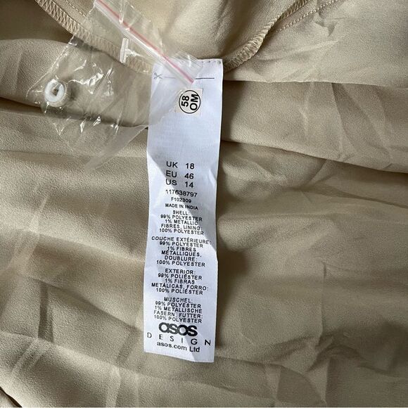 ASOS NWT jacquard chiffon high neck mini dress 14 - Picture 6 of 11